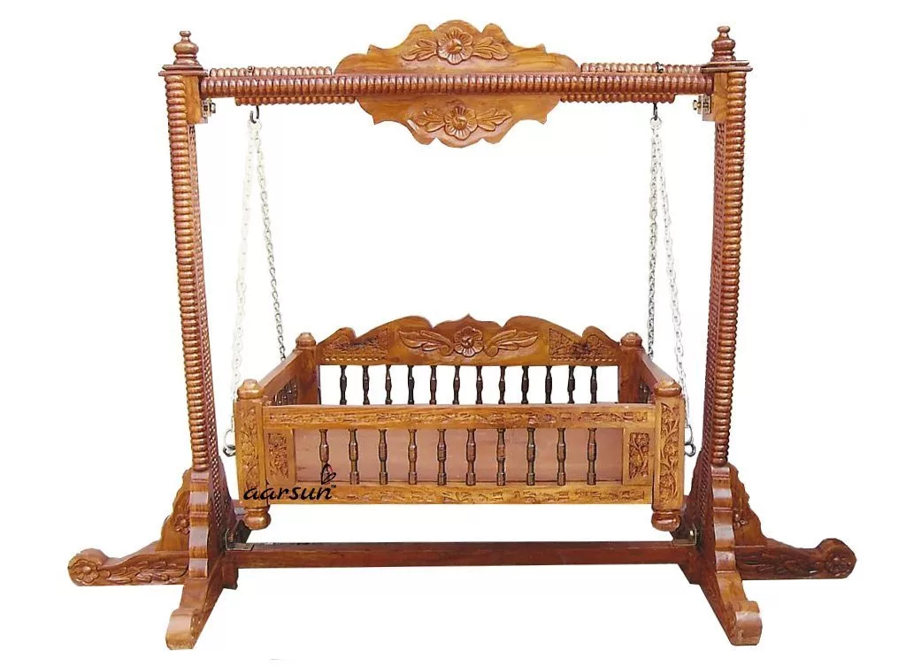 हस्तनिर्मित लकड़ी का पालना पालना