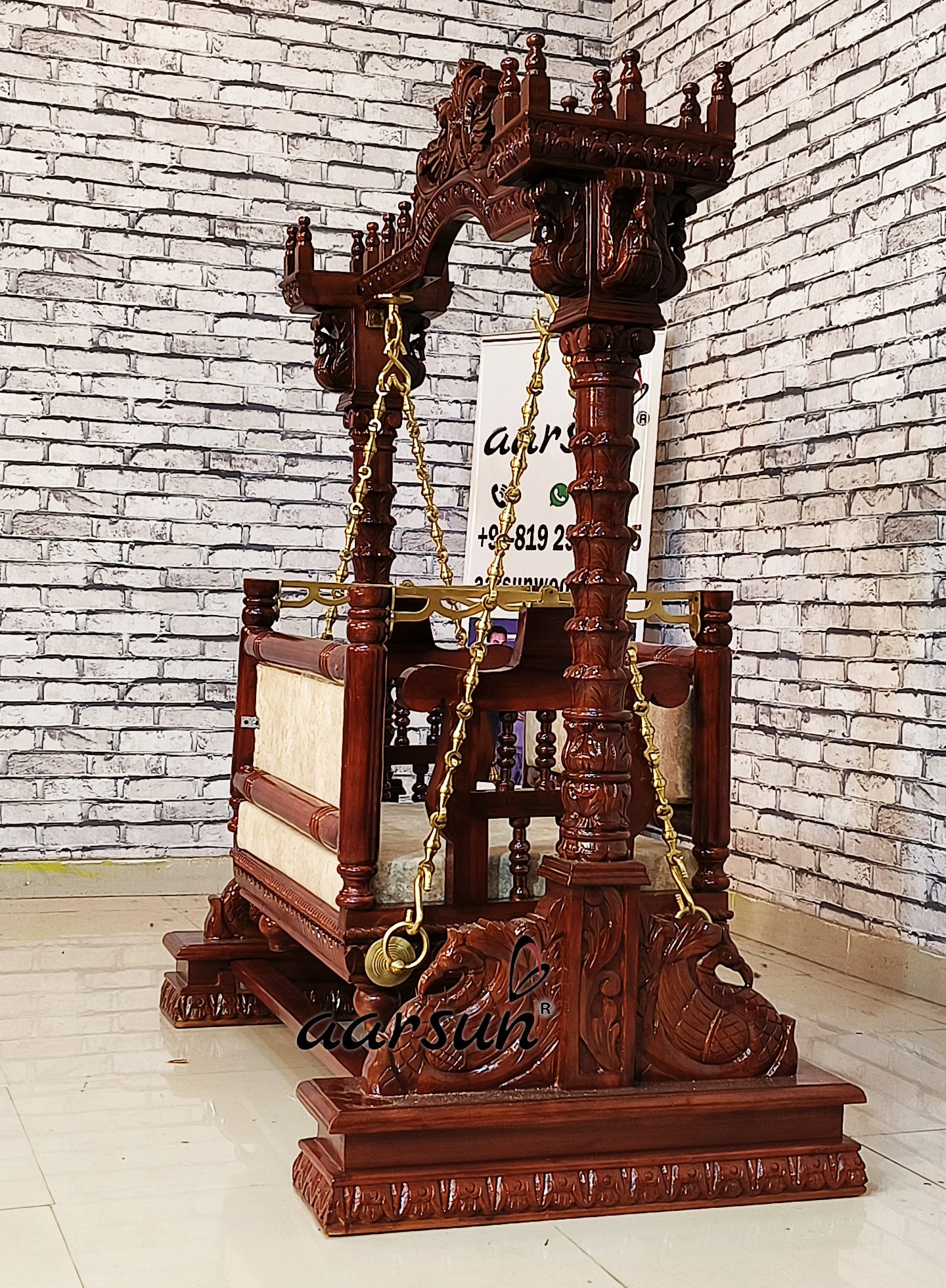2 Swing, Wooden Cradle for Janmashtami with video view 5