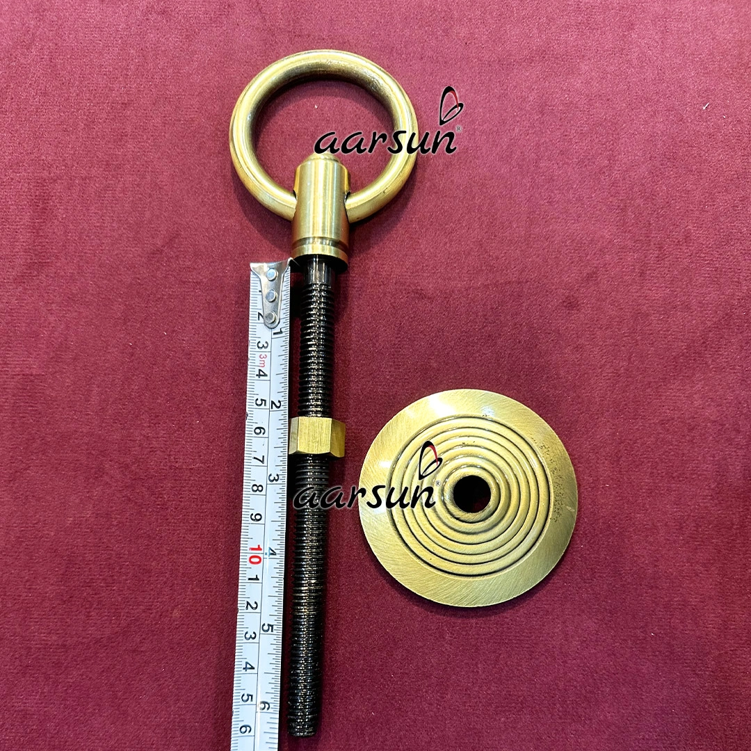 Antique Brass Swing Ring Hook (Set of 4)- 6 inch view 4