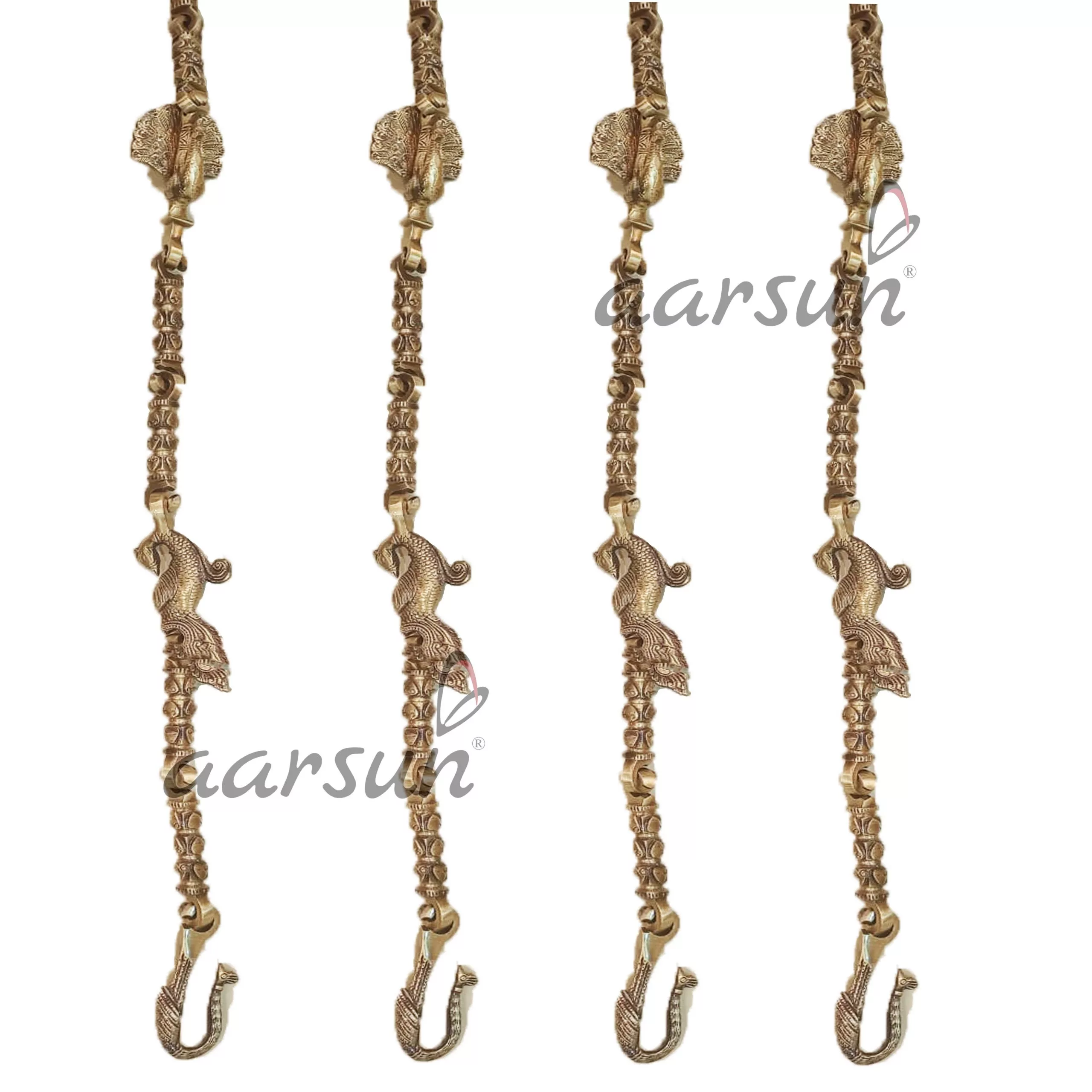 Elephant Horse Peacock Brass Swing Chain view 7