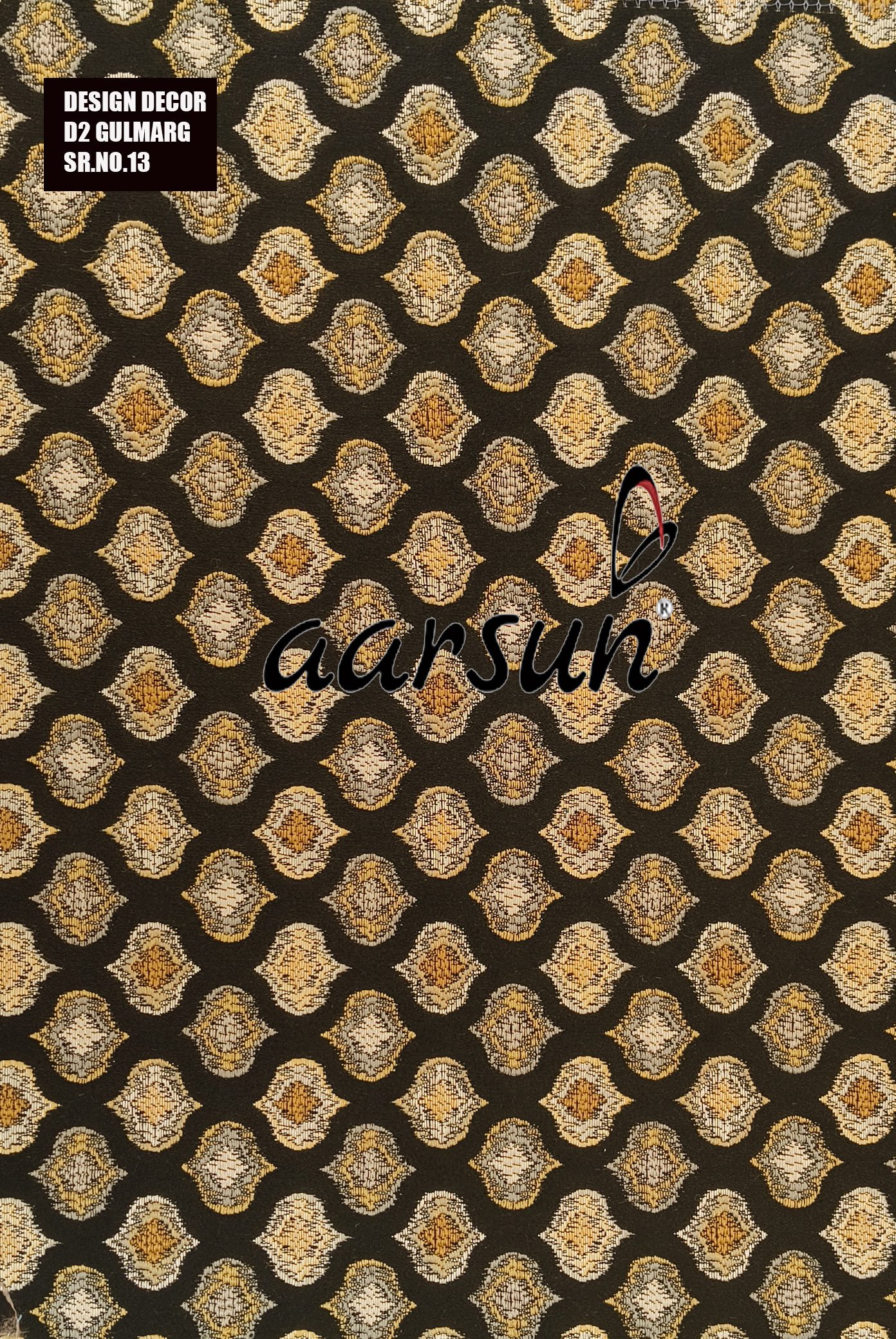 Flowery Black and Gold Fabric for Furniture Upholstery view 3