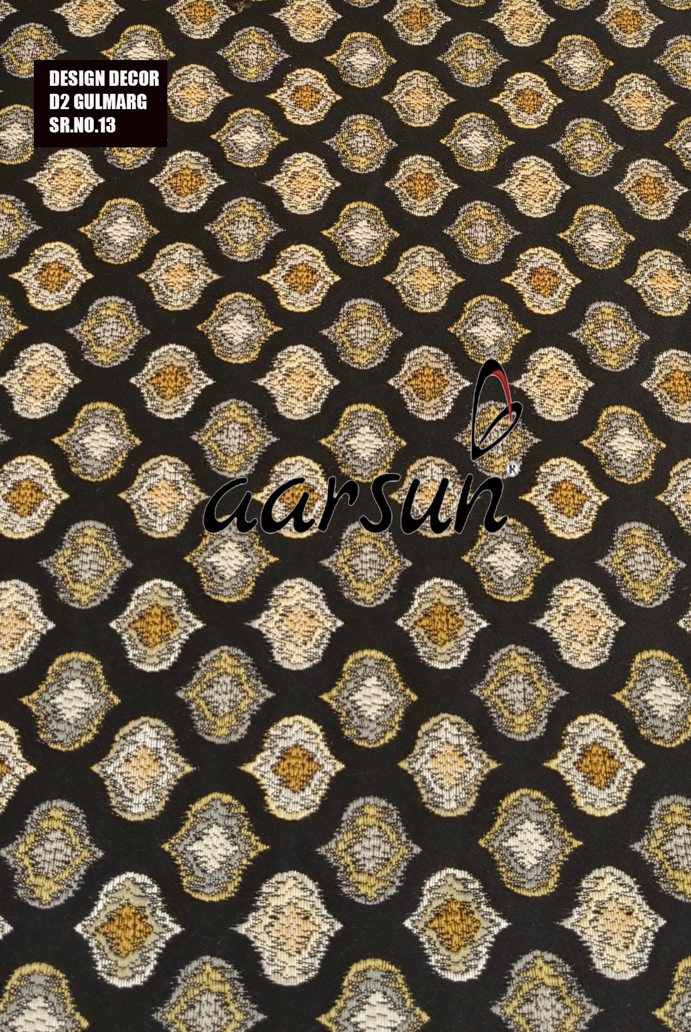 Flowery Black and Gold Fabric for Furniture Upholstery
