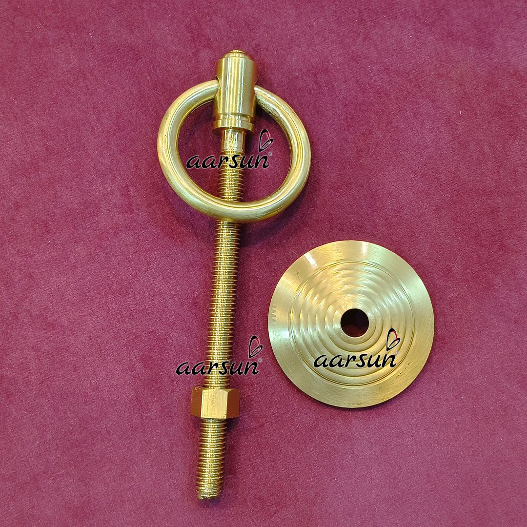 Golden Brass Swing Ring Hook (Set of 4)- 6 inch view 5