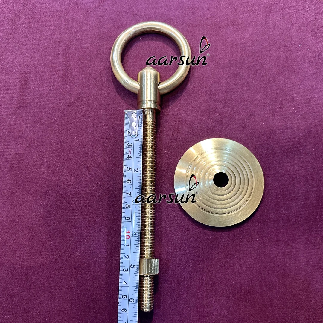 Golden Brass Swing Ring Hook (Set of 4)- 6 inch view 6