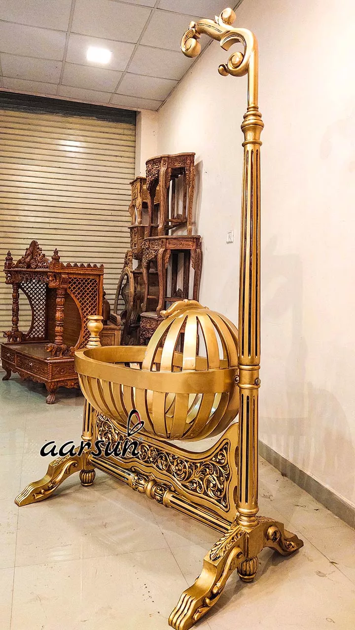 Handcrafted Gold Finish Cradle view 4