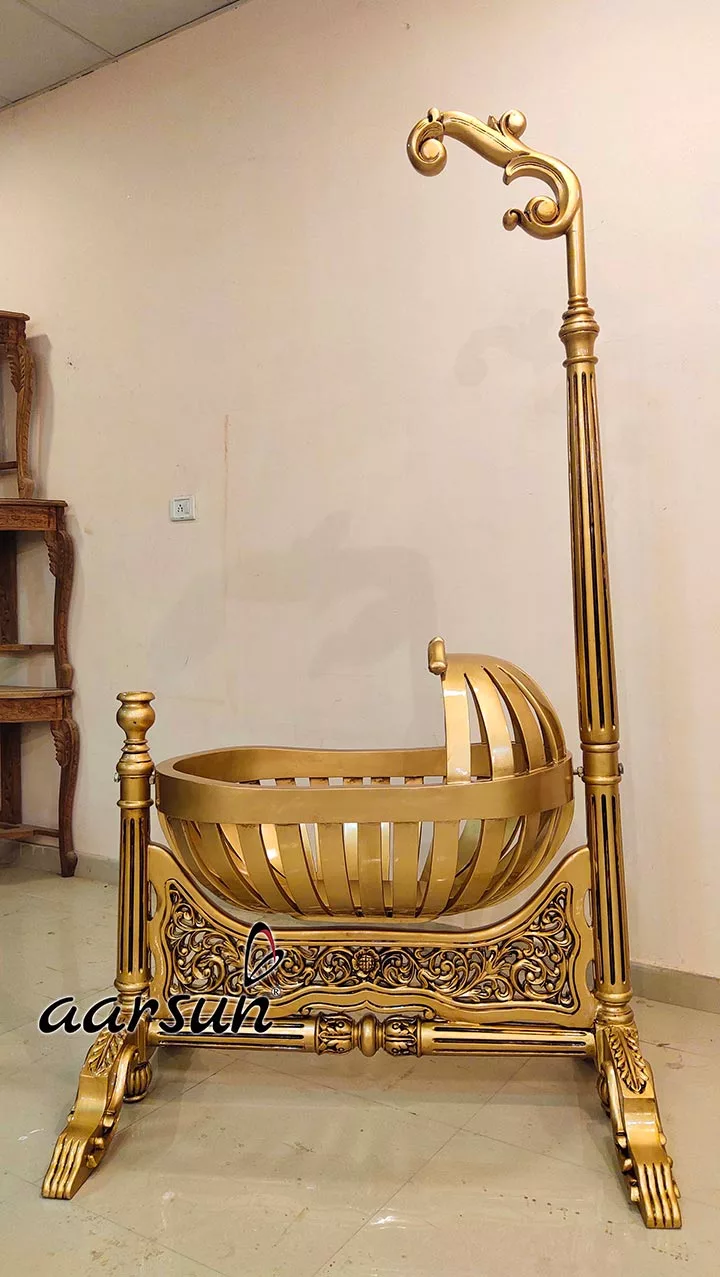Handcrafted Gold Finish Cradle view 5