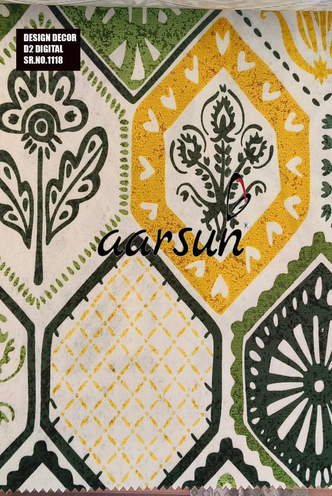 Hexagonal Green Shade Fabric view 3