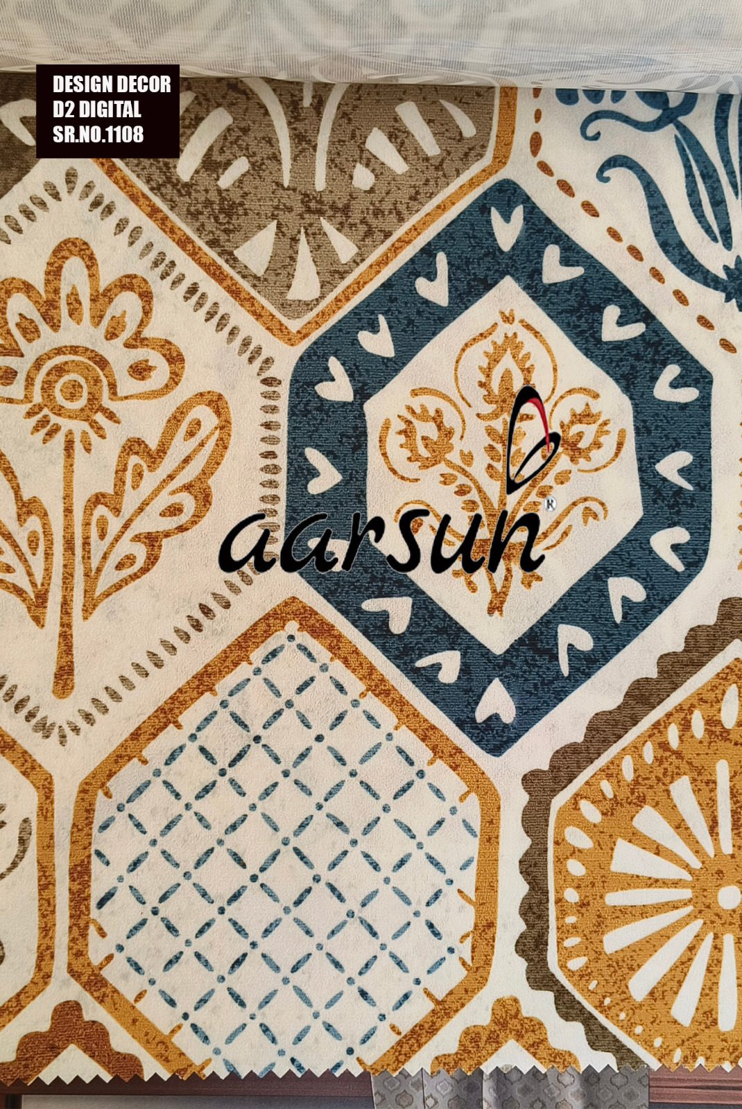 Hexagonal Printed Fabric for Your Furniture Upholstery view 3