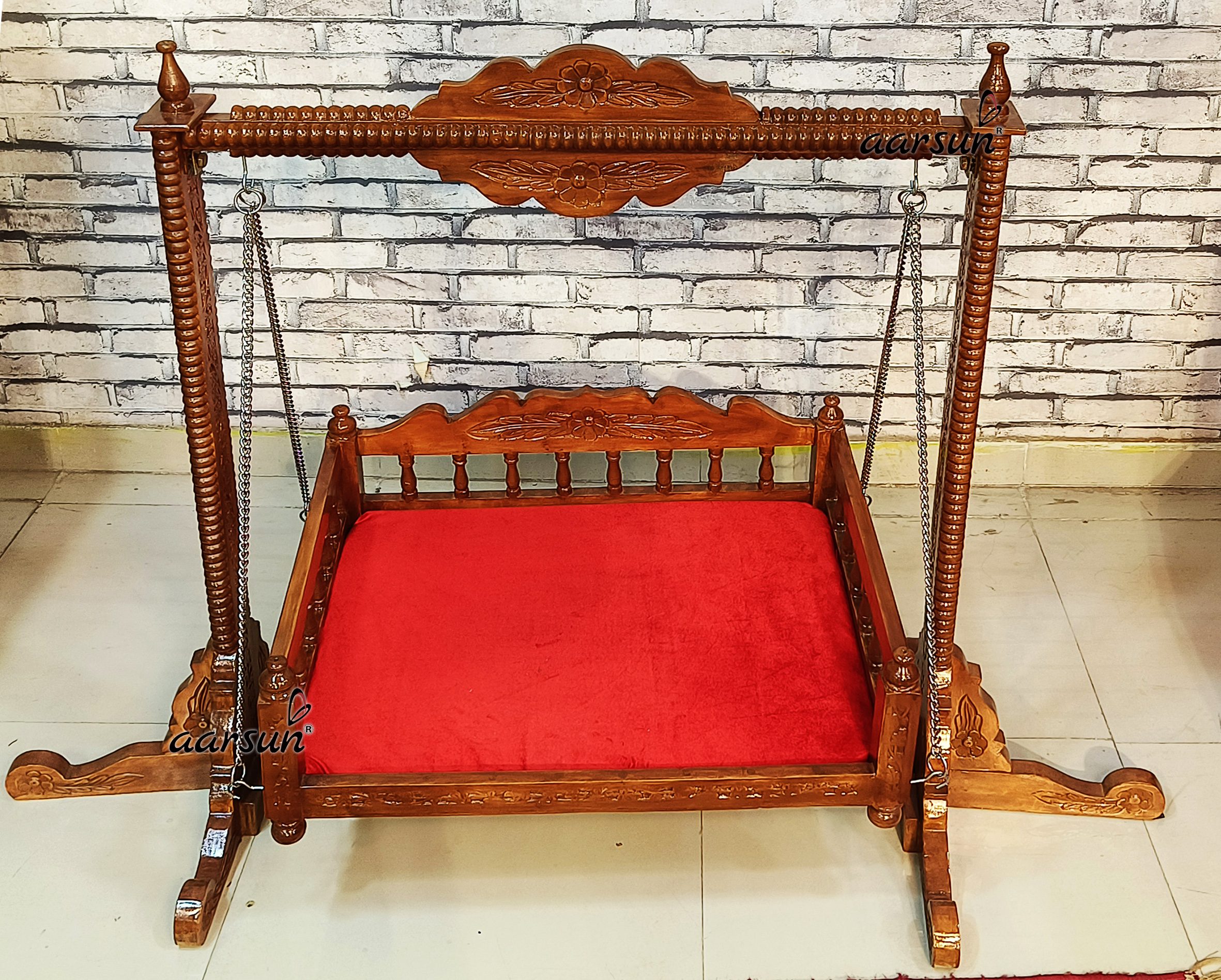 Laddu Gopal Ji Jhula, Wooden Palna with Video view 3