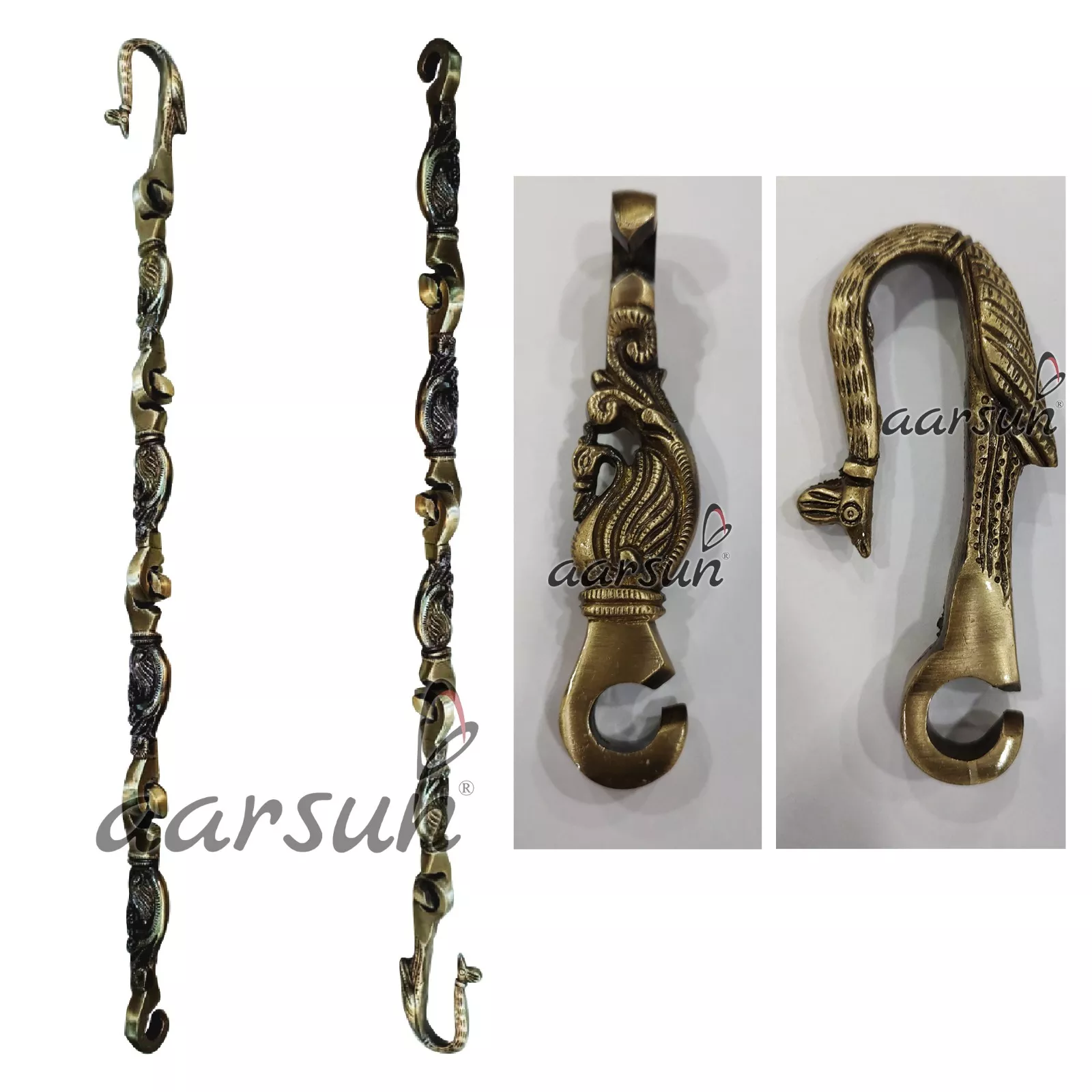 Most Decorative Peacock Design Brass Chain view 4
