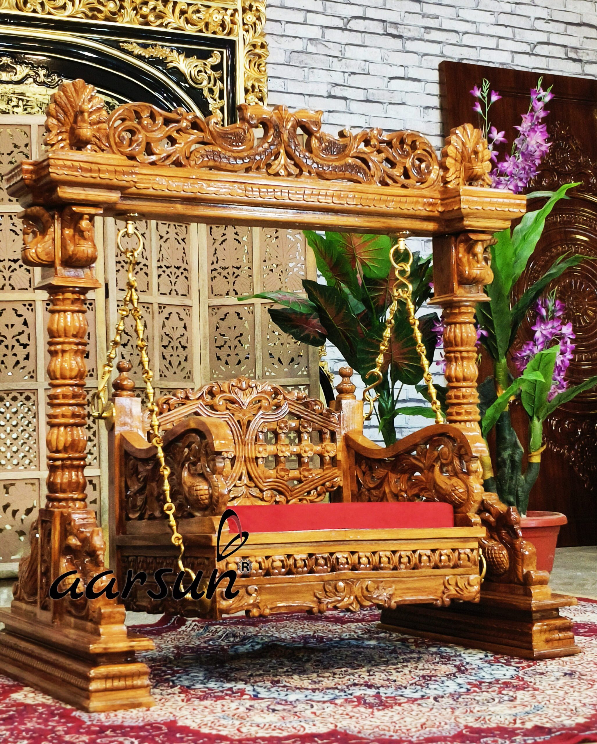 Teak Wood Cradle for Laddu Gopal Ji