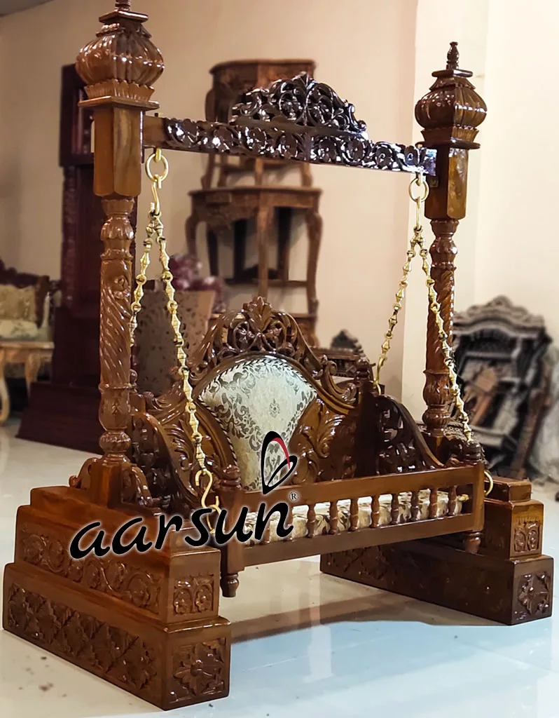 Teak Wood Krishna Jhula | Laddu Gopal Jhula view 3