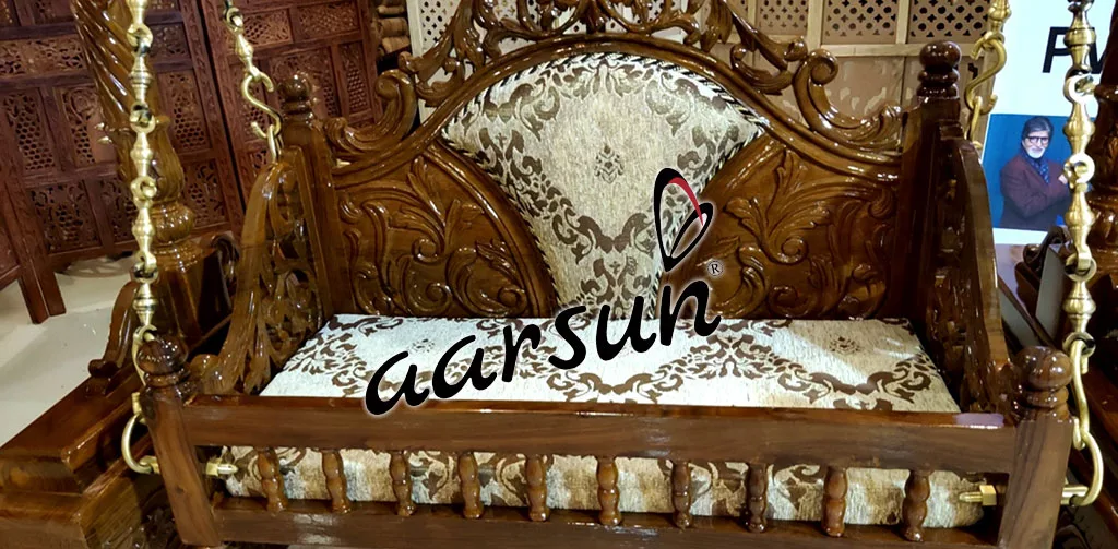 Teak Wood Krishna Jhula | Laddu Gopal Jhula view 4