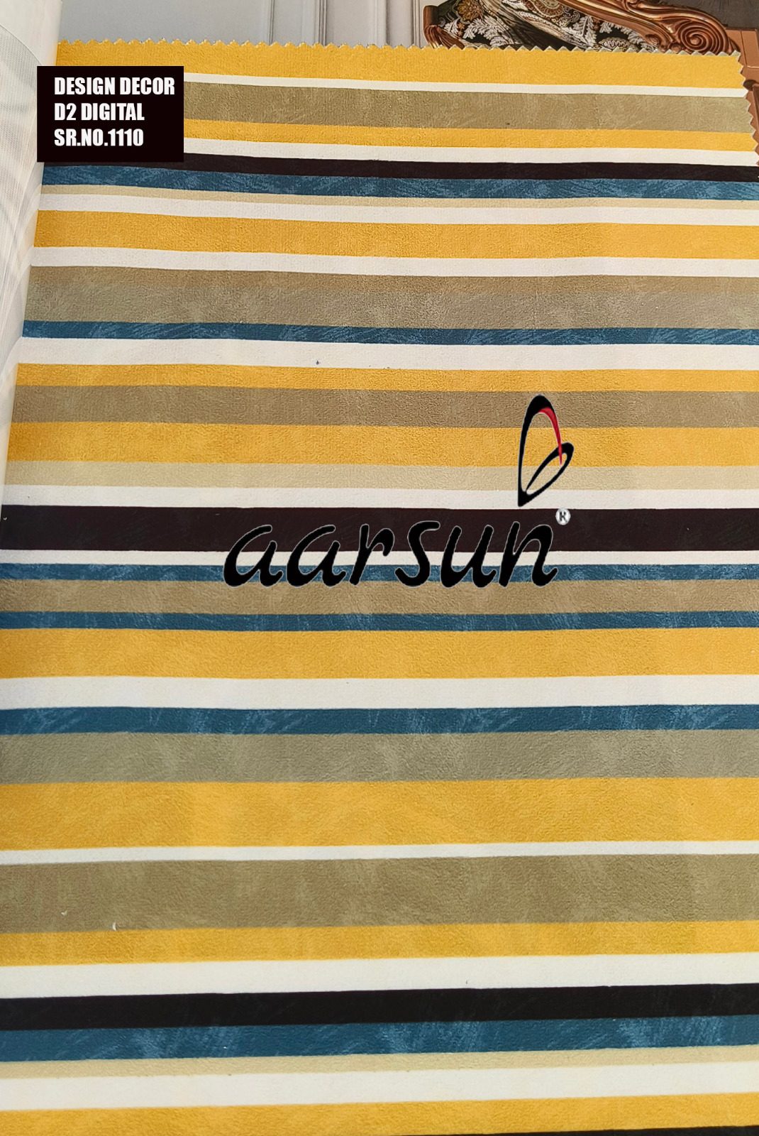 Yellow Stripe Pattern Fabric for Home Furniture